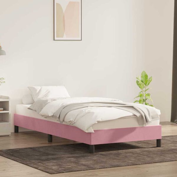 vidaXL Рамка за легло без матрак Pink 90x220 cm Кадифе
