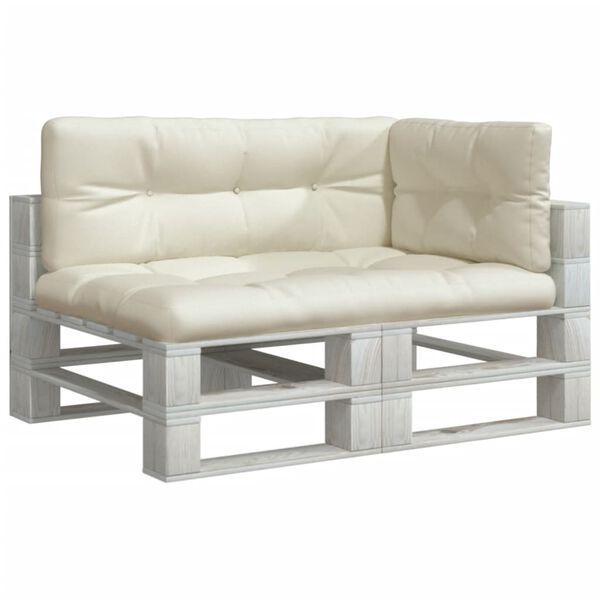 vidaXL Палетни възглавници, 3 бр, кремави, текстил