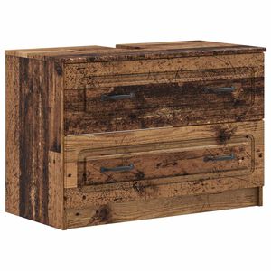 vidaXL Шкаф за мивка в баня UTRECHT Старо дърво 82 x 41 x 56 см