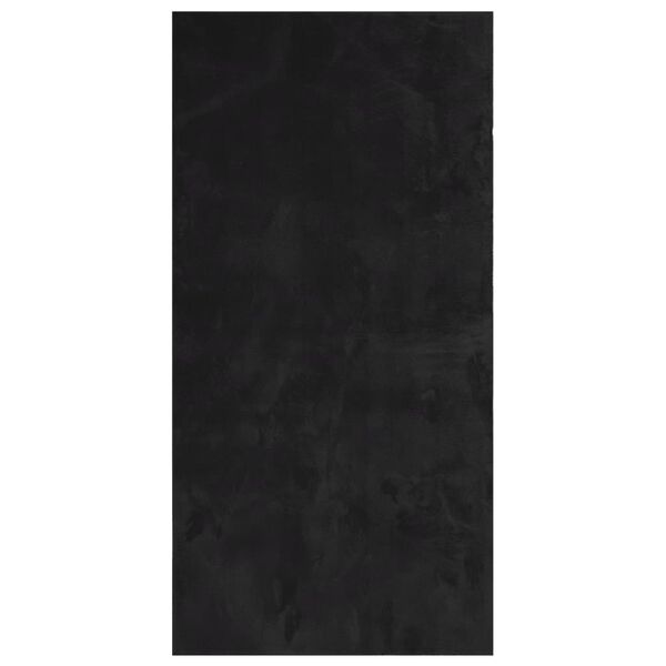 vidaXL Килим HUARTE с къс косъм, мек и миещ се, черен, 100x200 см