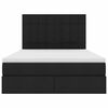 vidaXL Легло с място за съхранение и LED Черно 140 x 190 cm Полиестер