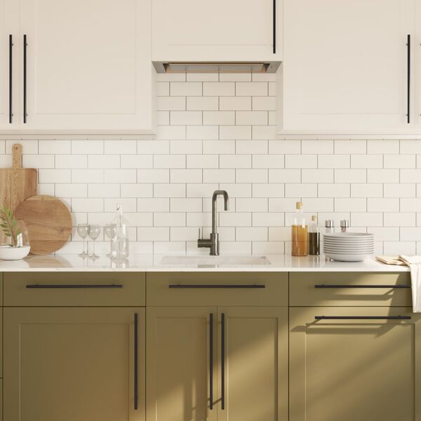 vidaXL Дръжки за шкафове, 20 бр, черни, 320 мм, неръждаема стомана