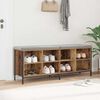 vidaXL Шкаф за обувки с рафт Старо дърво 131 x 35 x 50 см