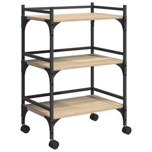 vidaXL Кухненска количка Сонома дъб 50 x 35 x 75,5 см Инженерно дърво