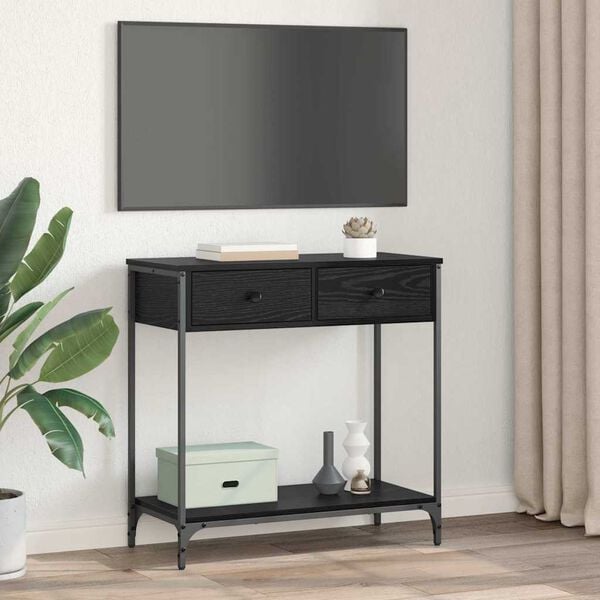 vidaXL Конзолна маса Черния дъб 75 x 34,5 x 75 см Инженерно дърво