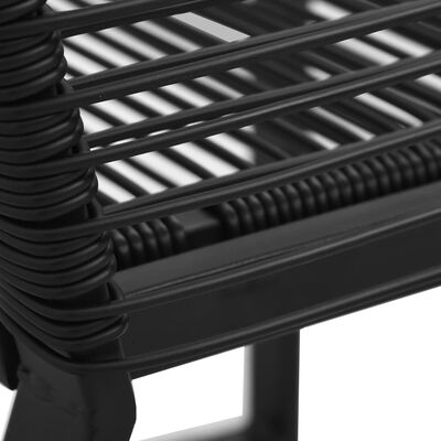 vidaXL Градински столове, 4 бр, въжени, ратан, черни