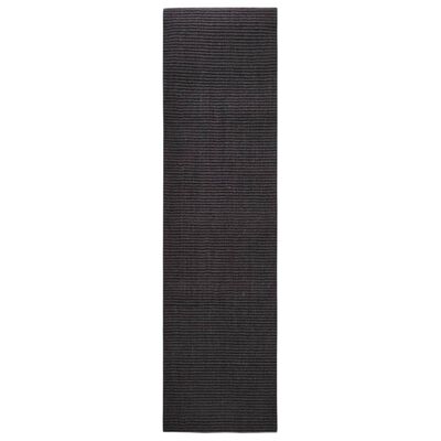 vidaXL Килимче от сизал за стълб за драскане, черно, 80x300 см