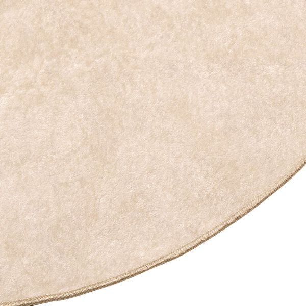 vidaXL Килим Щампа Крем &Oslash; 120 cm Полиестер и PVC