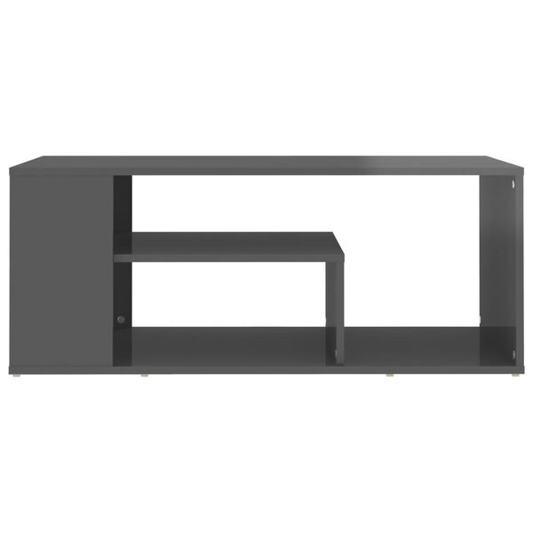 vidaXL Маса за кафе, сив гланц, 100x50x40 см, инженерно дърво