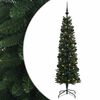 vidaXL Изкуствена тясна коледна елха с топка 120 см 150 LED светодиода