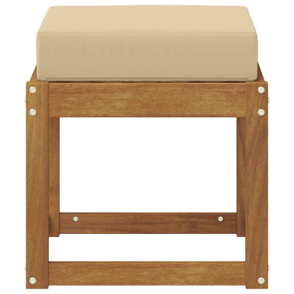 vidaXL Външна табуретка Солидно акациево дърво Естествен