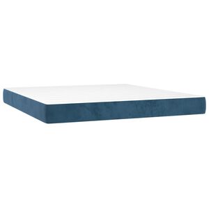 vidaXL Матрак за легло с покет пружини средна твърдост тъмносин 180x200x20 см кадифе