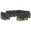 vidaXL Градински Софа Комплект 11 pcs Сиво полиратан