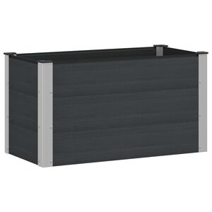 vidaXL Градинска повдигната леха Черно 100 x 50 x 54 cm WPC и алуминий