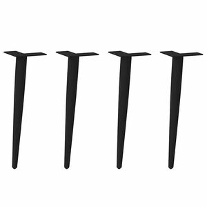 vidaXL Крака за масичка за кафе, конична форма, 4 бр., черни, 42-43 см, стомана