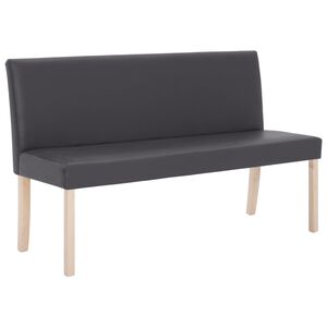 vidaXL Пейка, 139,5 см, сива, изкуствена кожа