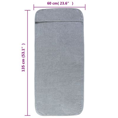 vidaXL Плажни кърпи 2 бр сиви 60x135 см текстил 400 GSM