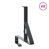 vidaXL Поддръжка на снегозащита 12 pcs Черно 29,5 x 3 x 34,5 см