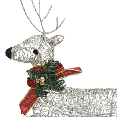 vidaXL Коледна украса елен и шейна, 60 LED, за открито, златисто