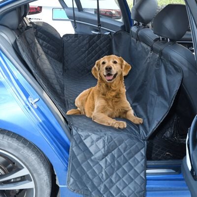 vidaXL Покривало за седалка за кола за кучета черно 137x46x50 см