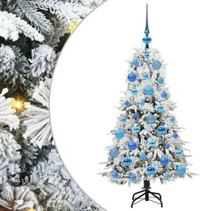 vidaXL Изкуствено коледно дърво с хингед Бяло 120 cm PE и PVC