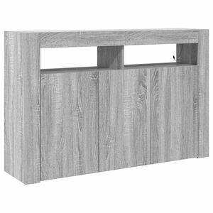 vidaXL Служебен шкаф Сив Сонома 116 x 30 x 75 см Инженерна дървесина