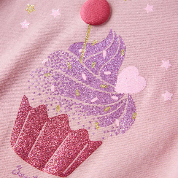 Детска тениска с дълъг ръкав, светлорозова, 140