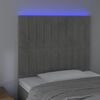 vidaXL LED горна табла за легло, светлосива, 100x5x118/128 см, кадифе