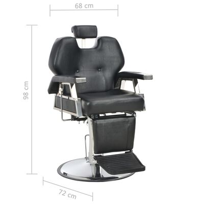 vidaXL Фризьорски стол, черен, 72x68x98 см, изкуствена кожа