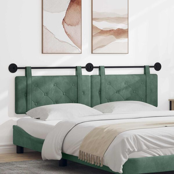 vidaXL Висяща табла Морско зелено 190 x 55 x 5 см Кадифе