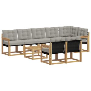 vidaXL Комплект дивани за открито 9 pcs Бяло и светлосиво