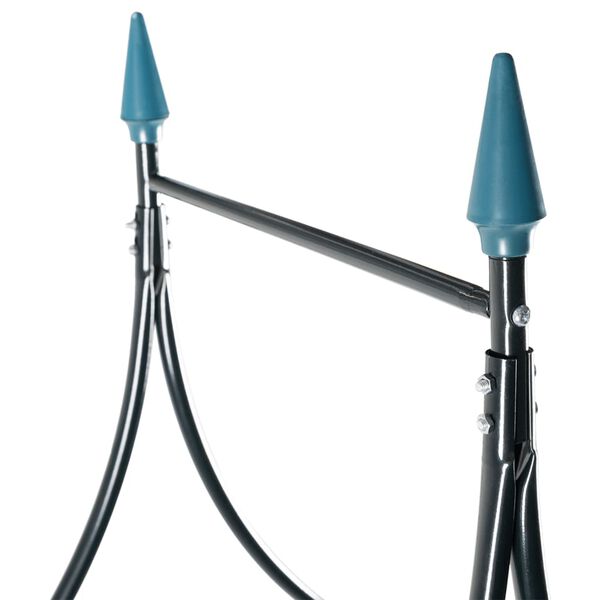 vidaXL Градинска арка, тъмнозелена, 142x37x275 см, желязо