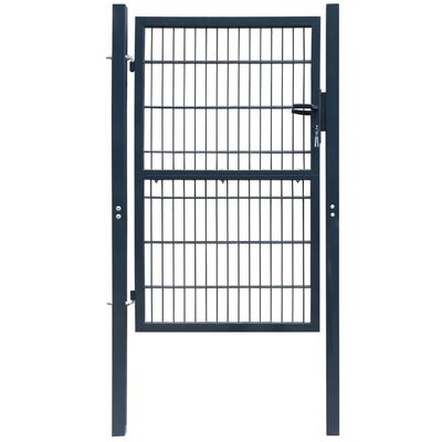 vidaXL 2D Оградна врата, единична, антрацитно сиво, 106х107 см
