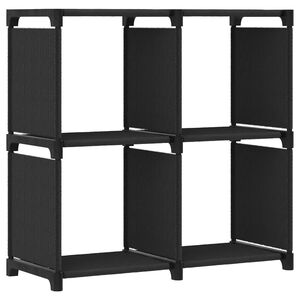 vidaXL Рафт с 4 кубични отделения, черен, 69x30x72,5 см, плат