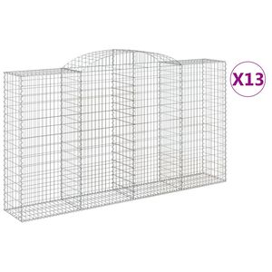 vidaXL Габионни кошници арка 13 бр 300x50x160/180см поцинковано желязо