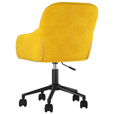 vidaXL Въртящи трапезни столове, 2 бр, жълти, кадифе