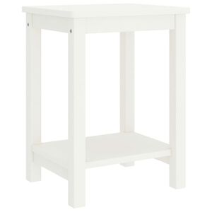vidaXL Нощно шкафче, бяло, 35x30x47 см, бор масив