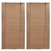 vidaXL Бамбукови ролетни щори 2 бр 80x160 см кафяви