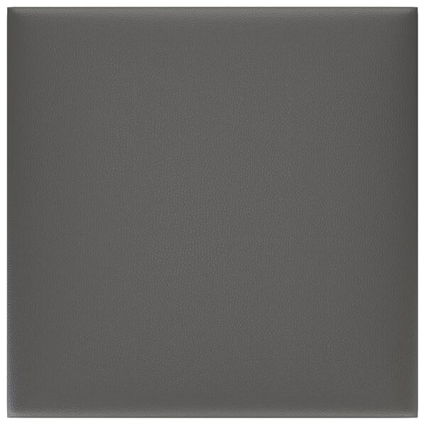 vidaXL Стенни панели, 12 бр, сиви, 30x30 см, изкуствена кожа, 1,08 м&sup2;