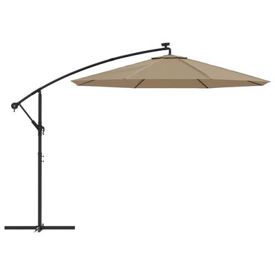 vidaXL Резервно покривало за чадър с чупещо рамо, таупе, 350 см