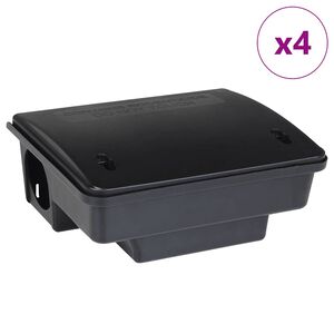 vidaXL Капани за мишки, 4 бр., черни, 23x19x9,5 см