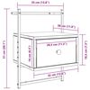 vidaXL Нощно шкафче стенно 2 бр опушен дъб 35x30x51 см инженерно дърво
