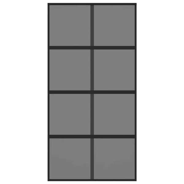 vidaXL Плъзгаща се врата черна 102,5x205 см закалено стъкло и алуминий