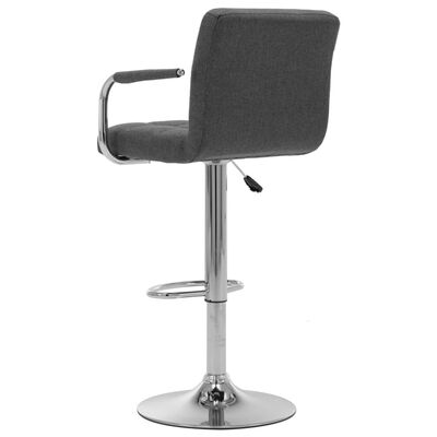 vidaXL Бар столове, 2 бр, тъмносиви, текстил