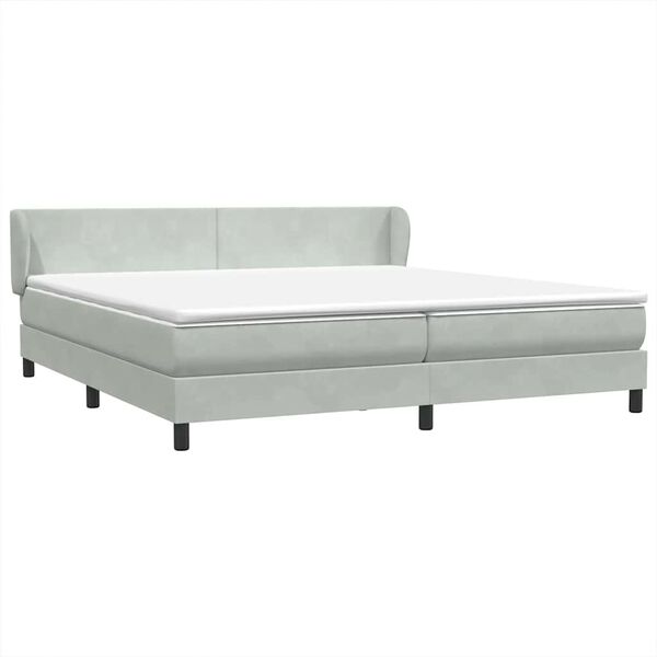 vidaXL Box Spring легло с матраци Светло сиво 180x210 cm кадифе
