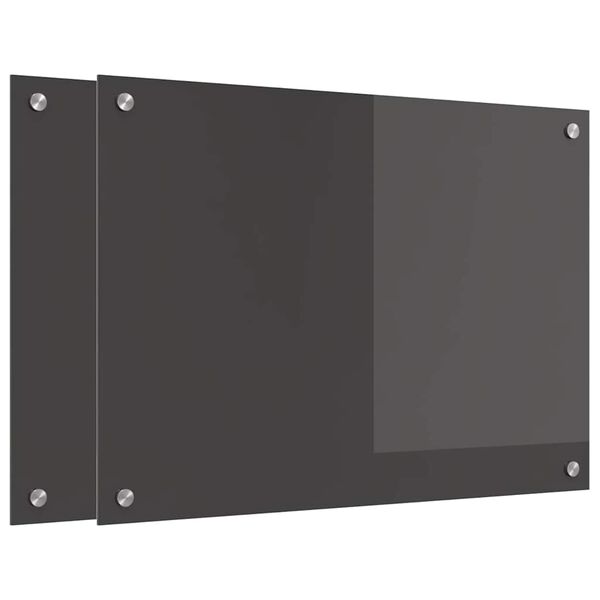 vidaXL Кухненски заден панел 2 pcs Тъмен сив 70 x 50 cm
