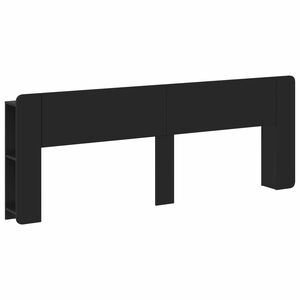 vidaXL Табла за легло със съхранение Черно Инженерна дървесина