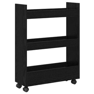 vidaXL Тесен Тролей за Съхранение Черния дъб 60 x 22 x 80 см