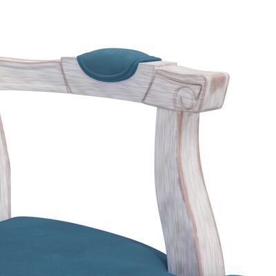 vidaXL Трапезен стол, сини, 62x59,5x100,5 см, кадифе