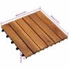 vidaXL Плочка за decking 10 pcs Кафяво 30 x 30 cm Дърво от Акация